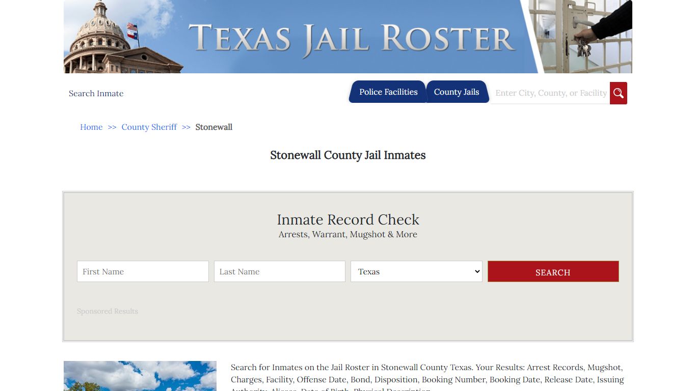 Stonewall County Jail Inmates - Jail Roster Search