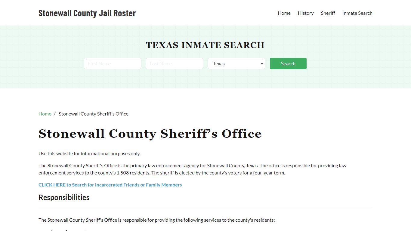 Stonewall County Sheriff Office, TX, Arrest Warrants Search