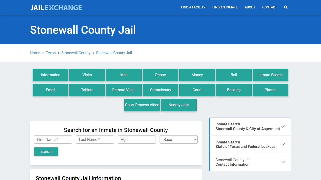 Stonewall County Jail Roster Lookup, TX, Inmate Search